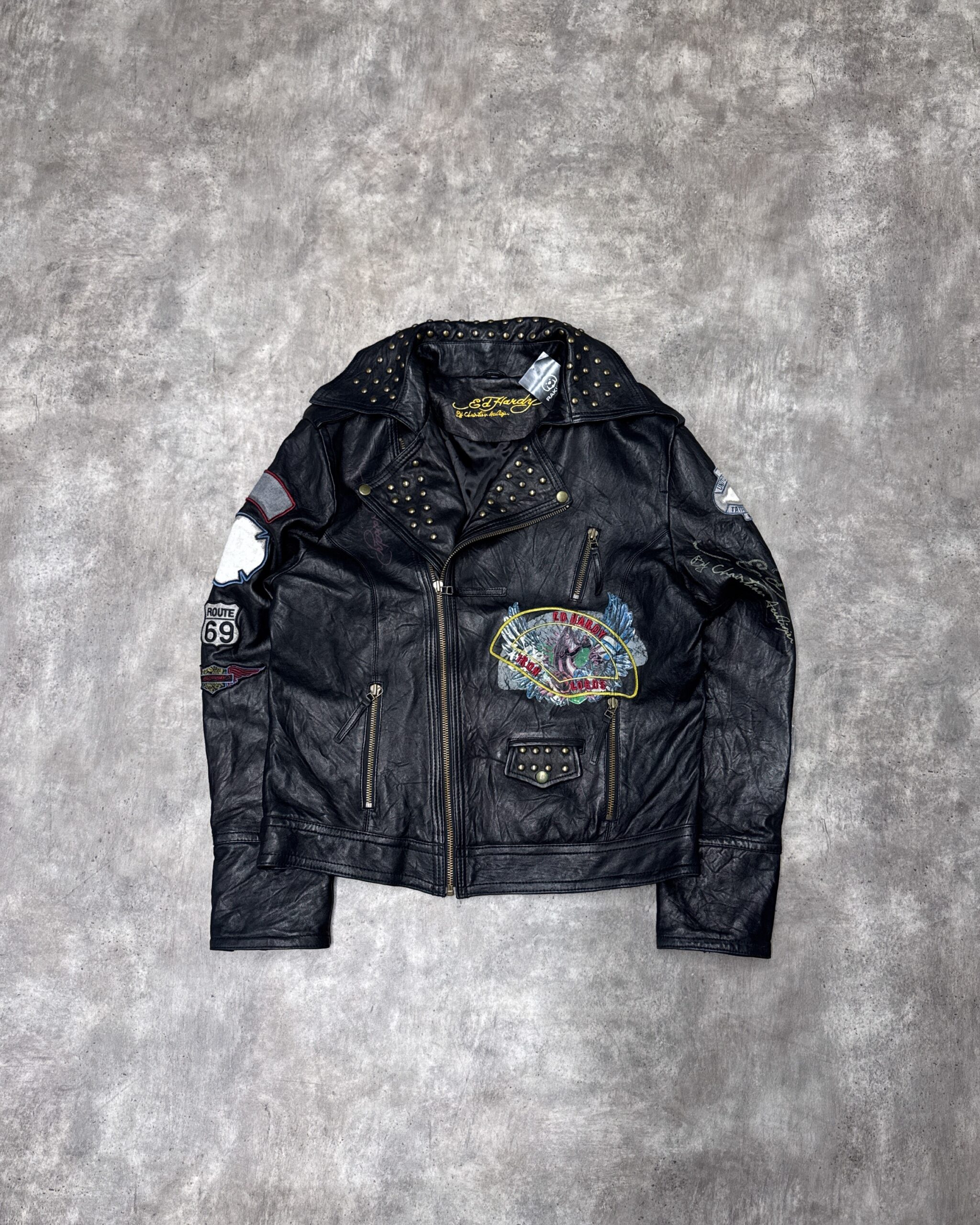 Campera  Ed Hardy de cuero, Vintage